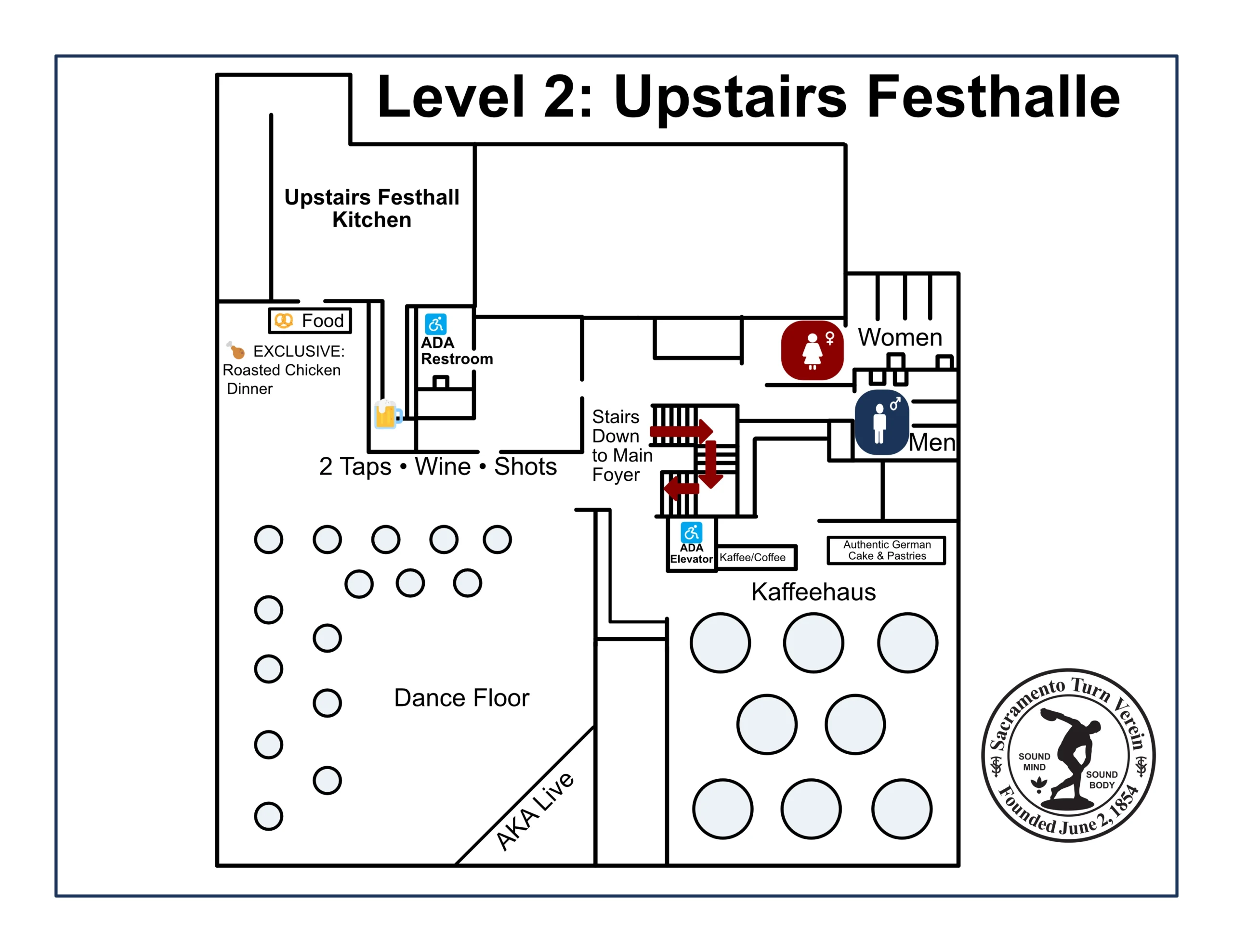 Sacramento Turn Verein Upstairs Floor Plan